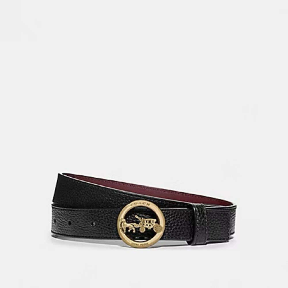 HORSE AND CARRIAGE BELT (COACH F78181)
BLACK/WINE
size M and L